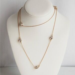 Kate Spade Gold Chain and Crystal Station “Lady Marmalade’ Scatter Necklace.